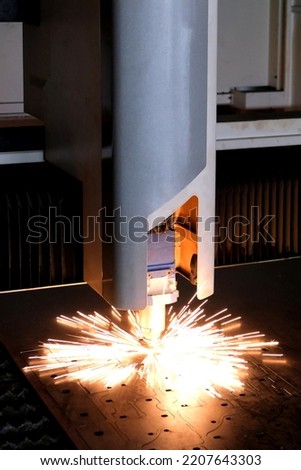 photo of spark from cnc machine