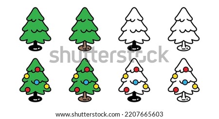 christmas tree vector icon Santa Claus plant wood forest biscuit cracker character cartoon symbol illustration doodle clip art design