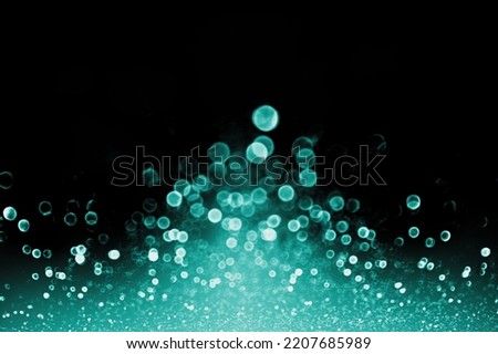 Dark black glitzy teal green glitter sparkle confetti background for turquoise happy birthday party invitation, aqua mint color gala texture, abstract Christmas light invite or jewelry bling pattern Royalty-Free Stock Photo #2207685989