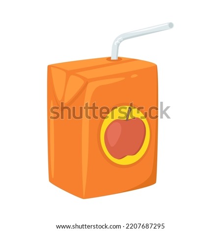 Juice Box Sign Emoji Icon Illustration. Drink Vector Symbol Emoticon Design Clip Art Sign Comic Style.