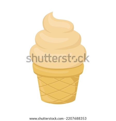 Soft Ice Cream Sign Emoji Icon Illustration. Frozen Vector Symbol Emoticon Design Clip Art Sign Comic Style.