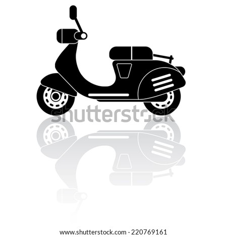 Vector Illustration of retro scooter silhouette