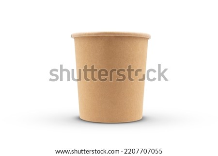 brown disposable paper bucket isolated on white background Royalty-Free Stock Photo #2207707055