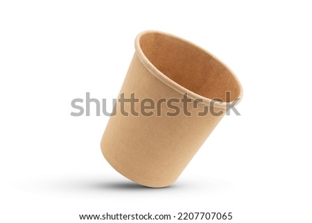 brown disposable paper bucket isolated on white background Royalty-Free Stock Photo #2207707065