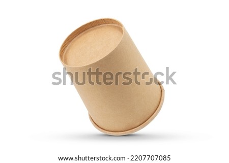 brown disposable paper bucket isolated on white background Royalty-Free Stock Photo #2207707085