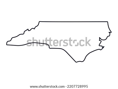 Map of the state of North Carolina. Map of the US state isolated on white background. Vector illustration Royalty-Free Stock Photo #2207728995