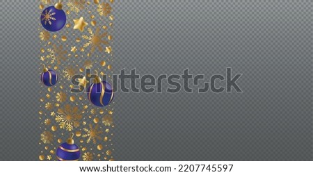 Panoramic Festive New Year Christmas Web Template for Postcard, Advertising No Background - Vector illustration