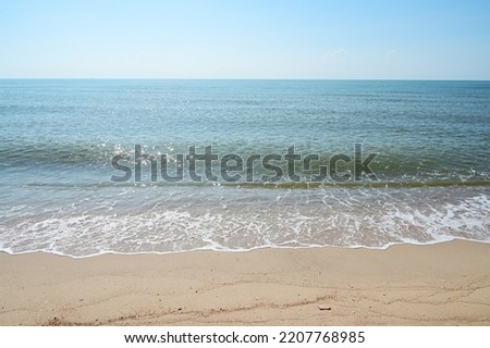 sea and sand with blue sky, natural background