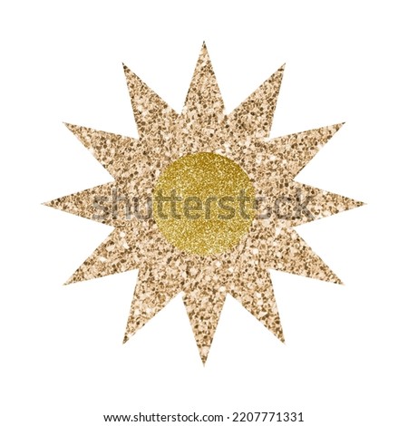Simple sparkling glitter star. Shining celestial element. Abstract shape, single element for design