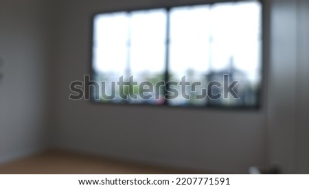 Blur focus of empty room in new estate.Blur interior townhome background .