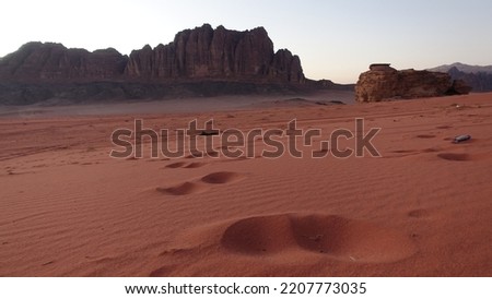 Wadi rum desert red sand mars