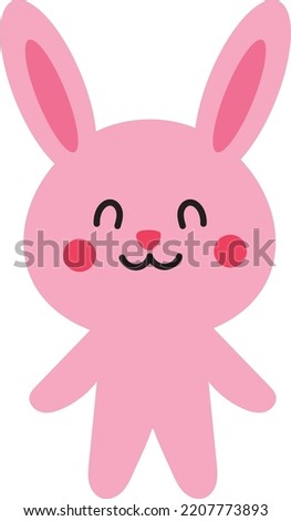 Cute bunny rabbit animal icon vector image. 