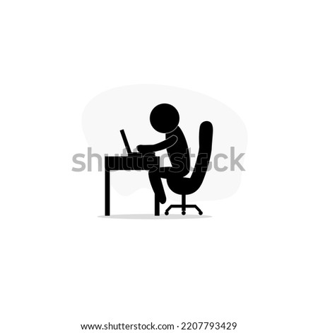 e-Learning concept working on laptop vector design