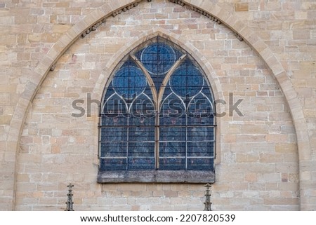 Stained glass windows of the Church of San Juan Bautista. Obanos, Navarra, Spain. Santiago's road.