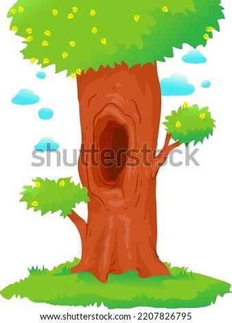 Illustration of a Hollow Trunk of a Tree as an Animal Habitat