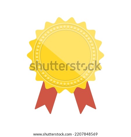 Vector illustration of prize ribbon sticker isolated on background.