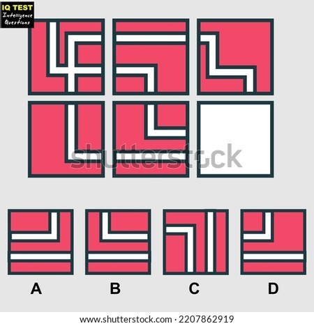 Mind game, Brain questions - IQ TEST, Visual intelligence questions, Find the missing part. Royalty-Free Stock Photo #2207862919