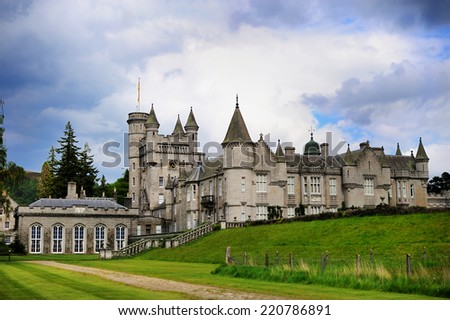 Scenic summer view of Balmoral castle, summer home of the British royal family