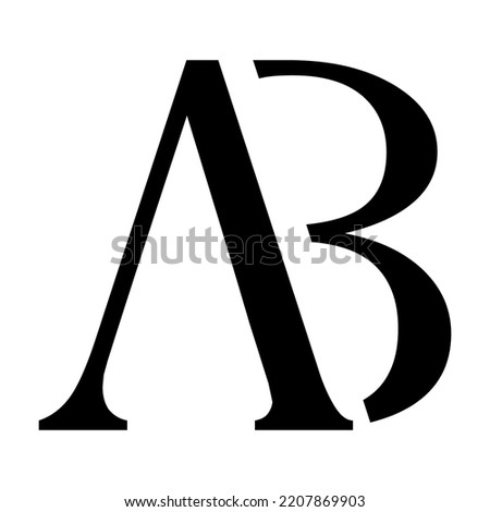 simple initials logo design silhouette letters AB and BA poster brochure banner
