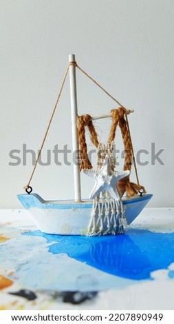 Sea Elements, Sea Shell, Boat Model Decoration With Shells