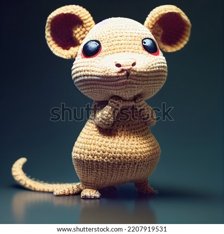 Plushie crochet toy gerbil. Stuffed animal for kids.