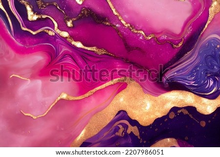 Abstract fluid art painting in alcohol ink technique. Royalty-Free Stock Photo #2207986051