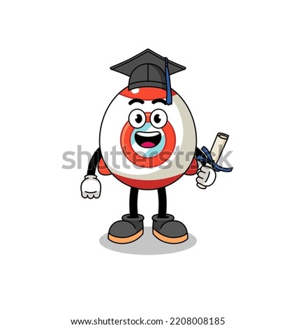 rocket mascot with graduation pose , character design