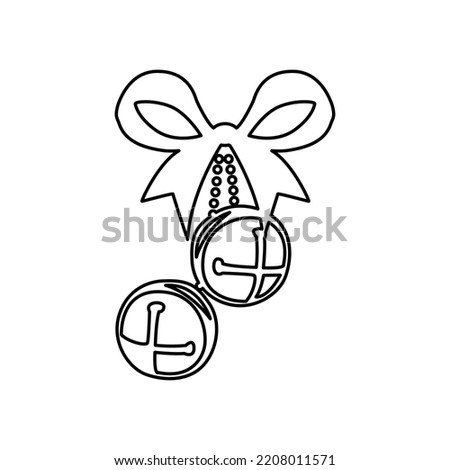 icon of bells with a bow, vector illustration