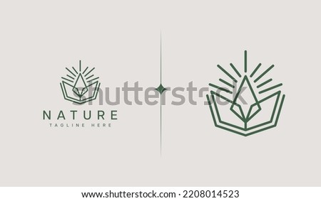 Organic Botanical Minimal Natural Iconic Graphic Decor Linear Simple Floral Logo Design. Universal creative premium symbol. Vector sign icon logo template