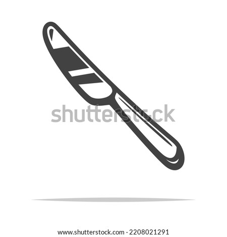 Butter knife icon transparent vector isolated