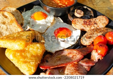 British Breakfast, Breakfast, Egg and Sausage 