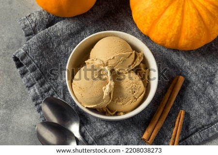Homemade Pumpkin Spice Ice Cream in a Bowl