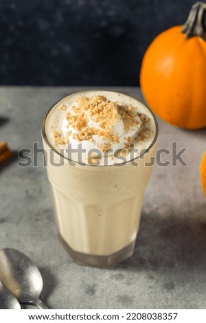 Homemade Pumpkin Spice Milk Shake with Ice Cream