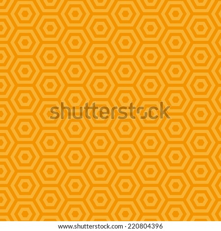 Seamless pattern with yellow hexahedron. Vector illustration.