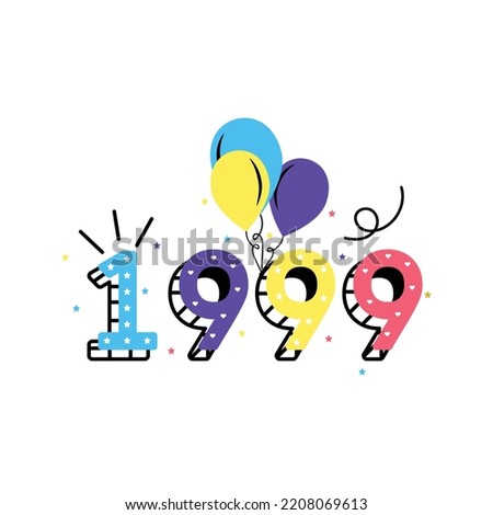 1999 Birthday year vector illustration 90s
