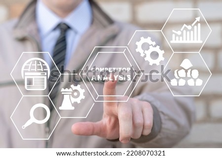 Concept of competitor analysis. Competitors and market analysis, consumers. Competitive Analysis Service. Competition on Market. Royalty-Free Stock Photo #2208070321