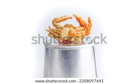 Fried crab on bucket selective focus concept. Asian Street Food Royalty-Free Stock Photo #2208097641