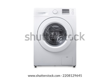 White washing machine on a white isolated background. Royalty-Free Stock Photo #2208129645