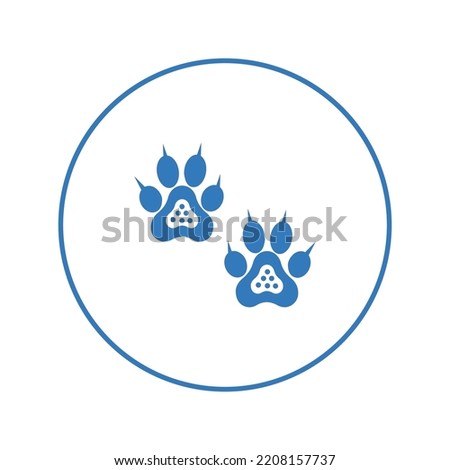 Animal paw walk footprints icon | Circle version icon |