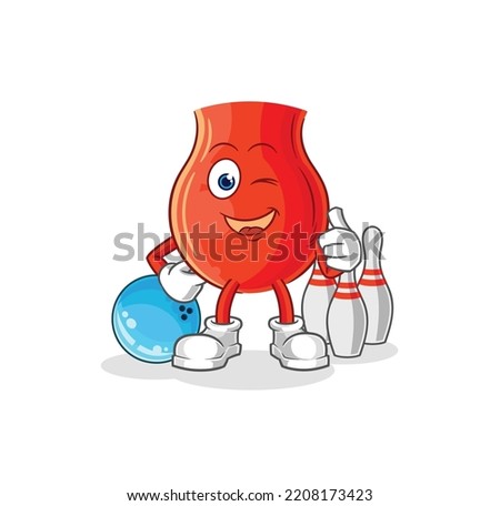 uvula play bowling illustration. character vector