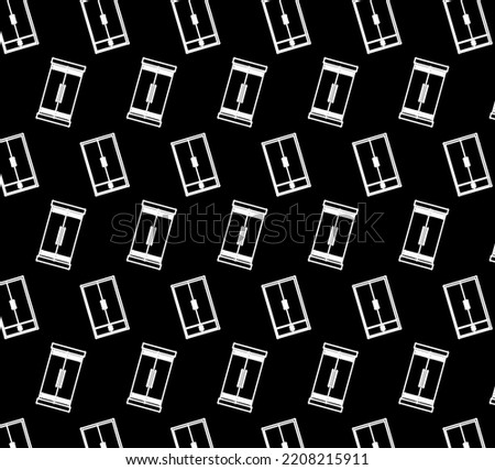 Seamless Pattern Black and White Cupboard Vector 