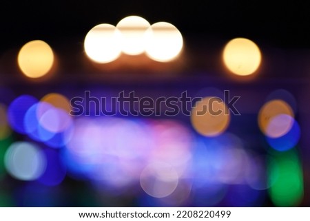 city ​​night light bokeh light, Blurred bokeh background with colorful lights, City street lights at night.