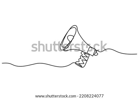 vector illustration of single continuous line megaphone