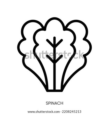 spinach icon. Line Art Style Design Isolated On White Background Royalty-Free Stock Photo #2208245213