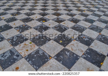 Background, Wallpaper. Dirty stone tile, in the form of a chessboard.