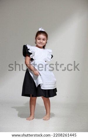 Back to school, schoolgirl in white background, banner photo