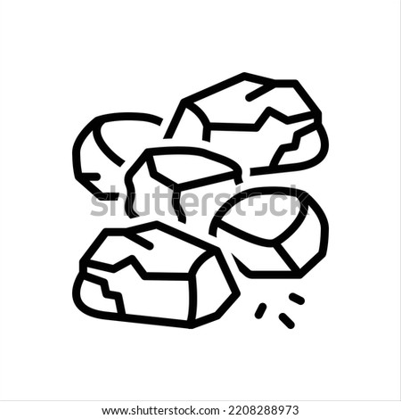 Vector black line icon for stones Royalty-Free Stock Photo #2208288973