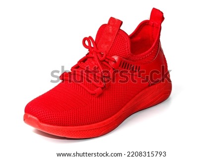 Shoes on a white background. Men's classic lace-up shoes. sneakers.Leather shoes. women's boots.summer shoes. Side view. on a white isolated background.Close-up.