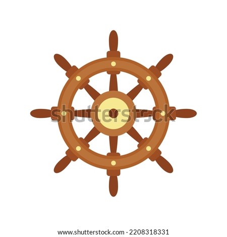 Ship wheel controller icon. Flat illustration of Ship wheel controller vector icon isolated on white background
