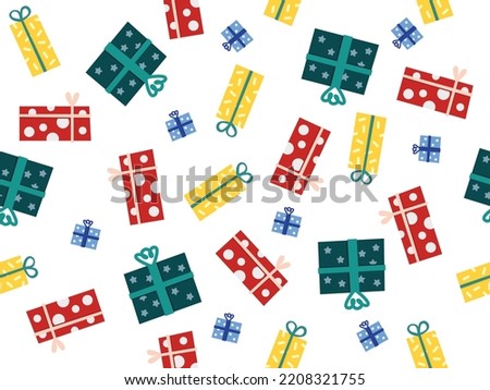 Christmas gifts vector colorful pattern